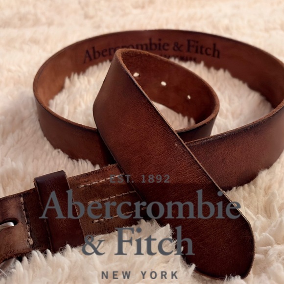 VERY RARE Abercrombie & Fitch Brown Italian Leather Belt - Picture 4 of 8
